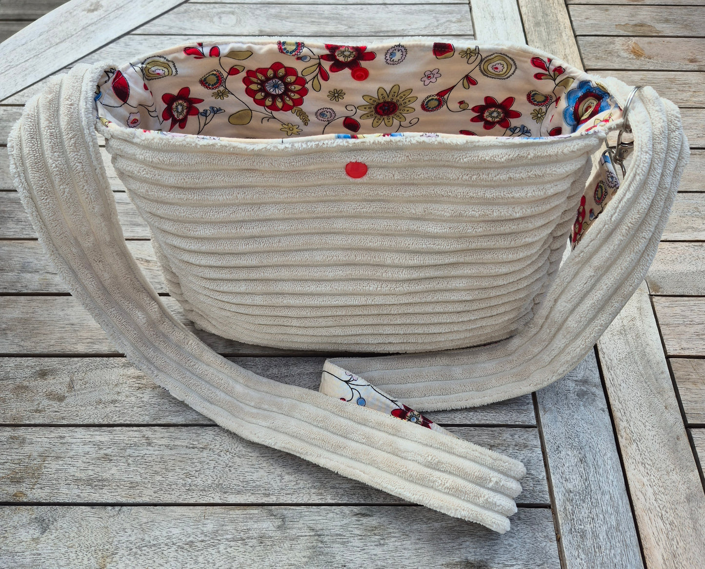 Sac bandoulière en velours côtelé